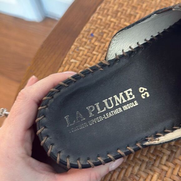 La Plume leather croc design slide clogs size 39 - Picture 3 of 10